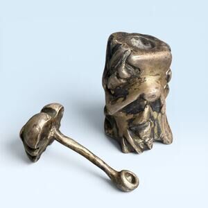 Vintage Sterling Silver Figural Container with Attached Spoon 45,8g